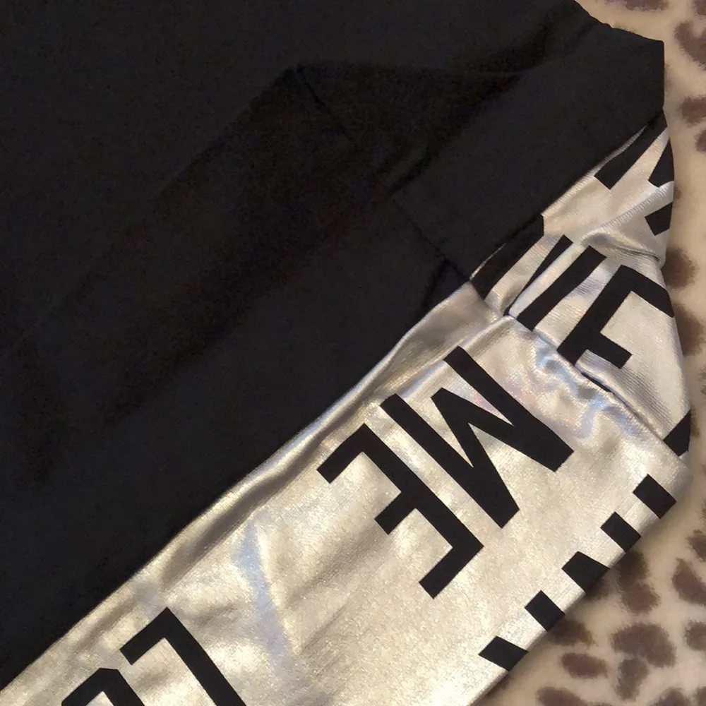 Victoria’s Secret Silver Metallic Love Me Kiss Me Call Me Tote Bag